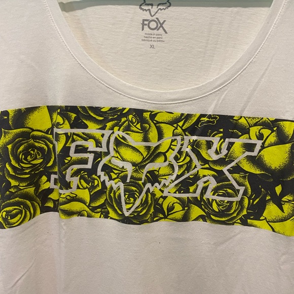 White & Neon Fox Tee - Picture 2 of 4